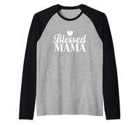 Bendita Mamá Maternidad Crianza Amor Devota Madre Camiseta Manga Raglan