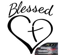 Bendita Pegatina Para Coche - 5,51 Pulgadas PET Jesús | Faith Hope Heart: Calcomanía De Vinilo Reutilizable, Duradera E Impermeable Para Ventanas De Automóviles O Cualquier Superficie Lisa, Perfecta P