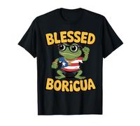 Bendito Boricua Puerto Rico Sapo Estilo Retro Orgullo cultur Camiseta