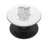 Bendito es el Hombre Salmo 1:1 Versículo de la Biblia Oración de Las Escrituras PopSockets PopGrip Adhesivo
