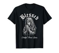Bendito Fiel Orgulloso Latina Mujer Rezando Arte Vintage Camiseta