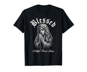Bendito Fiel Orgulloso Latina Mujer Rezando Arte Vintage Camiseta