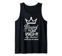 Bendito por Dios Mimado por Mi Esposo Cristiano Fe Camiseta sin Mangas