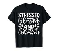 Bendito Y Fútbol Obsesionado Fe Cristiana Familia Mamá Camiseta