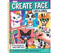 Bendon Create-A-Face - Libro de calcomanías para gatos y perros, la mejor actividad de viaje en avión y carretera, crea personajes de gatos y perros con 348 calcomanías, a partir de 3 años
