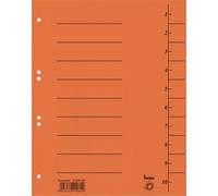 Bene 97300 Dividers A4 Solid Coloured Pack of 100 Orange