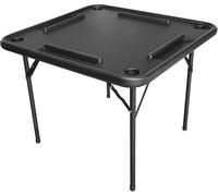 Bene Casa Mesa de dominó negra, mesa de dominó y juego de calidad premium/mesa de juego de nivel profesional, mesa de 96,5 x 96,5 cm, mesa de dominó profesional, color negro.