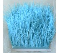 Bene Omnia - Plumas de avestruz con flecos, esponjosas, para hacer tocados y manualidades, 36 colores, paquete de 1 metro azul celeste