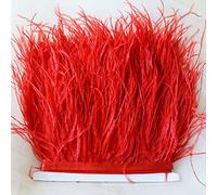 Bene Omnia - Plumas de avestruz con flecos, esponjosas, para hacer tocados y manualidades, 36 colores, paquete de 1 metro rosso