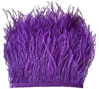 Bene Omnia - Plumas de avestruz con flecos, esponjosas, para hacer tocados y manualidades, 36 colores, paquete de 1 metro morado