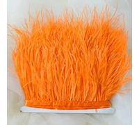 Bene Omnia - Plumas de avestruz con flecos, esponjosas, para hacer tocados y manualidades, 36 colores, paquete de 1 metro naranja