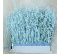 Bene Omnia - Plumas de avestruz con flecos, esponjosas, para hacer tocados y manualidades, 36 colores, paquete de 1 metro Azul pálido.