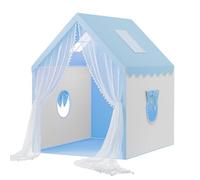 Benebomo Tienda de campaña para niños, Rosa y Azul, poliéster y Malla, con Cortinas Transparentes, Castillo de Princesa, casa de Juegos para Interiores