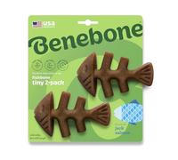 Benebone Durable Fishbone - Juguete masticable para Perros para masticadores agresivos, salmón Jack, Paquete pequeño de 2, Fabricado en Estados Unidos