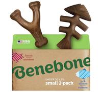 Benebone Paquete de 2 Juguetes masticables indestructibles de Espina de Pescado/Espina de Deseo, de Larga duración, para Romper el aburrimiento para Perros, Sabor Real a salmón y Tocino Real, para