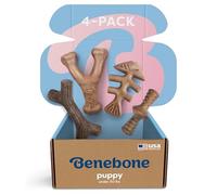 Benebone Puppy - Paquete de 4 Juguetes masticables para Perros, Fabricados en Estados Unidos, 30 Libras y Menos, para masticadores Modestos