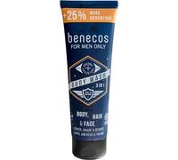 benecos Biokosmetik - Gel de ducha 3 en 1 para cuerpo, cabello (barba) y cara, vegano, 250 ml