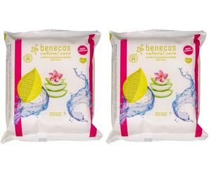 Benecos - natural beauty 93666 - toallitas limpiadoras faciales - vegano - 25 piezas (Paquete de 2)