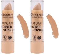 Benecos - natural beauty 95257 Cosmética orgánica de belleza natural - barra de cubierta - alta cobertura - sin talco - vegano - beige (Paquete de 2)