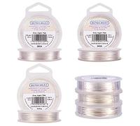 BENECREAT 0.3mm/0.5mm/0.8mm Alambre de Cobre Cable Metal Alambre de Joyería para Manualidad Plateado Calibre 20/24/28, 3 Rollos