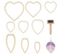 BENECREAT 10 Juego de Suministros de Macramé, Plantilla de Hoja de Macramé de Madera, 9 Molde de Corte de 3 Estilos Y 1 peines de Acero Inoxidable para Hacer Borlas de Plumas de Macramé.