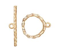 BENECREAT 10 Set Cierre Chapado en 18K Oro de Mordaza Conector OT Accesorios Brazalete Collar, Redondeado Torcido Dorado - 18x14.5mm