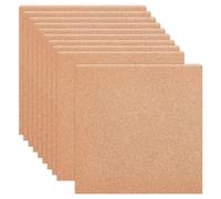 BENECREAT 10 UD Tablero de Corcho, Posavasos Cuadrados de 300x300 mm, Hoja Marrón Arena de 2 mm de Espesor, Aislada para Tablones de Anuncios y Decoraciones de Pared