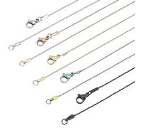 BENECREAT 10 Uds Cadena de Serpiente de Acero Inoxidable de 5 Colores Cadenas de Collar de 0.8x0.4 mm Cadena de Serpiente Plana Delgada de 45 cm con Cierres de Langosta para Hombres Y Mujeres