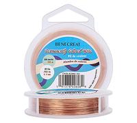 BENECREAT 100m 0.3mm Alambre de Cobre Desnudo con Alambre de Cobre Recubierto de Aceite y Resistente al deslustre para la fabricación Artesanal de Joyas - Color de Cobre Calibre 28