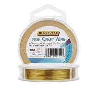 BENECREAT 100m 0.4mm Alambre de Artesanía de Hierro Dorado Resistente al Deslustre para Proyectos de Abalorios de Joyería, Artes de Marcos de Bricolaje y Manualidad