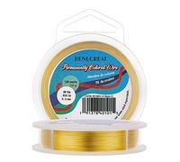 BENECREAT 100m Alambre de Cobre Cable Metálico Accesorios de manualidad para Diseño de Bisutería - Dorado Calibre 28