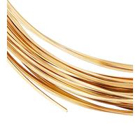 BENECREAT 10m 0.8mm Alambre de Cobre Cuadrado Alambre de Latón Amarillo Medio Duro para Joyería Rebordear Trabajo Artesanal