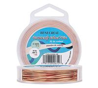 BENECREAT 10m 1mm Alambre de Cobre Desnudo con Alambre de Cobre Recubierto de Aceite y Resistente al deslustre para la fabricación Artesanal de Joyas - Color de Cobre Calibre 18
