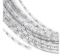 BENECREAT 10m 2mm Alambre Plateado Texturizado con Corte de Diamante Alambre Artesanal de Aluminio para Fabricación de Adornos y Otros Trabajos Artesanales de Joyería
