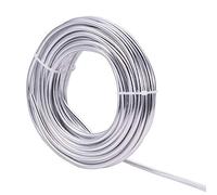 BENECREAT 10m 5mm Alambre de Aluminio de Aluminio Plateado Cable de Aluminio Flexible para Esculpir Esqueletos Florales Creación de Arte Calibre 4