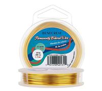 BENECREAT 10m Alambre de Cobre Cable Metálico Accesorios de manualidad para Diseño de Bisutería - Dorado Calibre 18