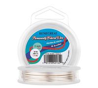 BENECREAT 10m Alambre de Cobre Cable Metálico Accesorios de manualidad para Diseño de Bisutería - Plateado Calibre 18