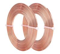 BENECREAT 10m Alambre Plano de Aluminio 3mm de Ancho Alambre de Bisutería Accesorios Metálicos para Manualidad de Artesanía 5m/Rollo - Cobre