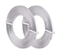 BENECREAT 10m Alambre Plano de Aluminio 3mm de Ancho Alambre de Bisutería Accesorios Metálicos para Manualidad de Artesanía 5m/Rollo - Color Primario