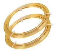 BENECREAT 10m Alambre Plano de Aluminio 3mm de Ancho Alambre Dorado de Bisutería Accesorios Metálicos para Manualidad de Artesanía 5m / Rollo