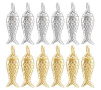 BENECREAT 12 colgantes con forma de melocotón chapado en oro de 18 quilates, colgante cúbico de circonita, colgantes con forma de vida marina para la creación de joyas, pulseras, collares, pendientes