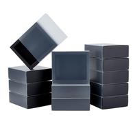 BENECREAT 12 Paquete de Cajas de Regalo de Papel Kraft, Cajas para Cajones de Joyería, Cajas Negras para Propuestas con Cubierta de Ventanas de PVC de 12.5x10.5x4.5cm para Regalos de Fiesta