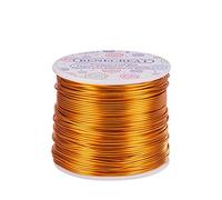 BENECREAT 150m Alambre de Aluminio Anodizado Fabricación de Artesanías Rebordeado Alambre de Artesanía de Aluminio de Color Floral (1mm- Oro)