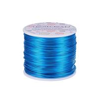 BENECREAT 150m Alambre de Aluminio Anodizado Fabricación de Artesanías Rebordeado Alambre de Artesanía de Aluminio de Color Floral (1mm- Azul de Cielo)