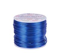 BENECREAT 150m Alambre de Aluminio Anodizado Fabricación de Artesanías Rebordeado Alambre de Artesanía de Aluminio de Color Floral (1mm- Azul)