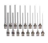 BENECREAT 16PCS Punta de Aguja de Dispensación de Acero Inoxidable Aguja de Jeringa Roma con Cerradura Luer para Rellenar Jeringas Pegamento, 10/12/14/16/18/20/22/24G
