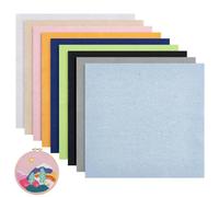 BENECREAT 18 hojas de 9 colores de nitrógeno de lino cuadrado, 25 x 25 cm, tela de costura para prendas de vestir, accesorios de manualidades, 2 hojas/color
