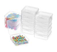 BENECREAT 18 Pack Caja de Almacenamiento de Cuentas con Tapas Abatibles para Articulos, Pastillas, Hierbas, Cuentas Pequeñas, Joyería y Otros Articulos Pequeños 6.4x6.4x2cm