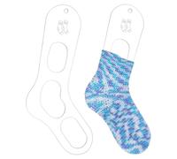 BENECREAT 2 bloques de calcetines de acrílico transparente, regla de calcetines de punto, tensor de calcetines, tensor para tejer y ganchillo hecho a mano, 3 mm de grosor