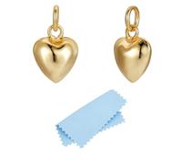 BENECREAT 2 pieza 925 colgantes de Corazón de Plata Esterlina, Charm Pequeño de Corazón Inflado con Anilla de Salto,Corazón de Oro de 10x8x5mm para Proyectos de Bricolaje de Collares Y Joyas